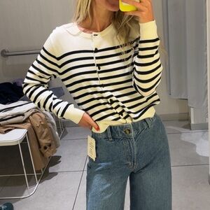 Striped Black and White Cardigan